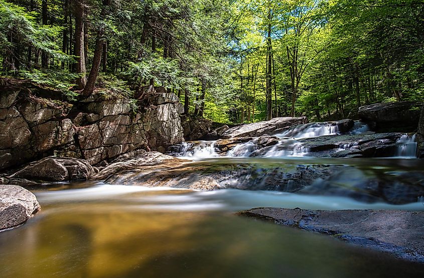 The upper section of Tenant Creek Falls in the Adirondacks of Upstate New York.