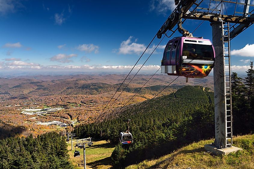 Express Gondola at Killington Mountain Resort in Fall