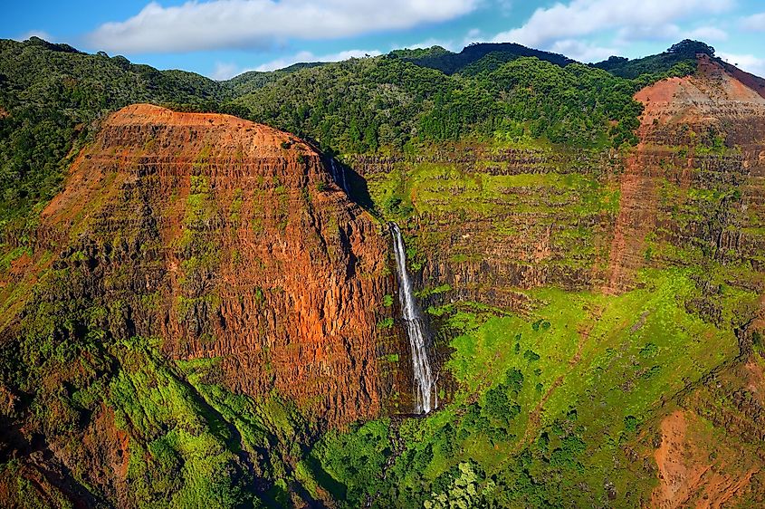 Stunning aerial view into Waimea Canyon, Kauai