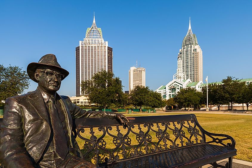 Cityscape view of downtown Mobile, Alabama.