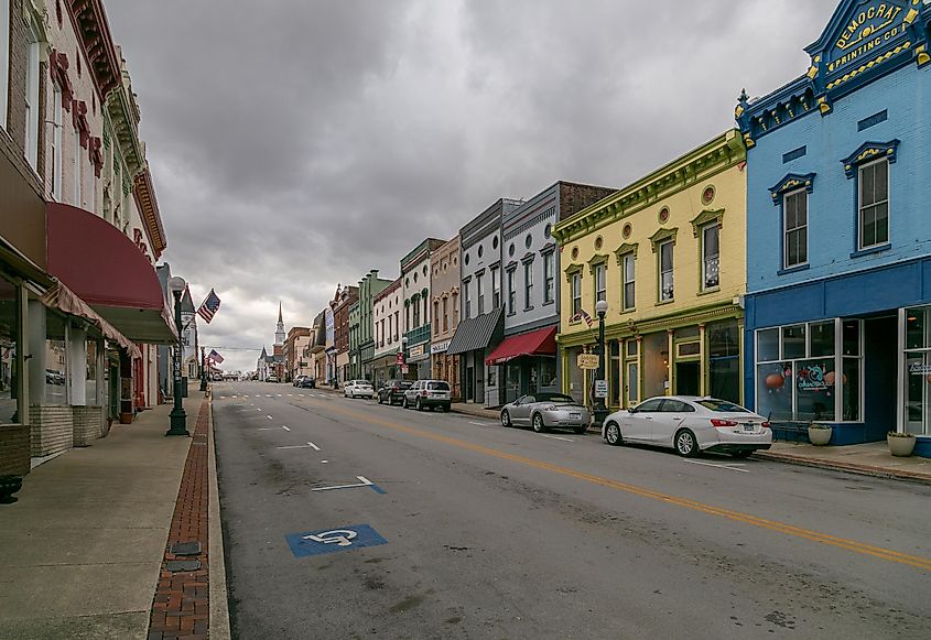 View of Main Street, Harrodsburg, looking south.