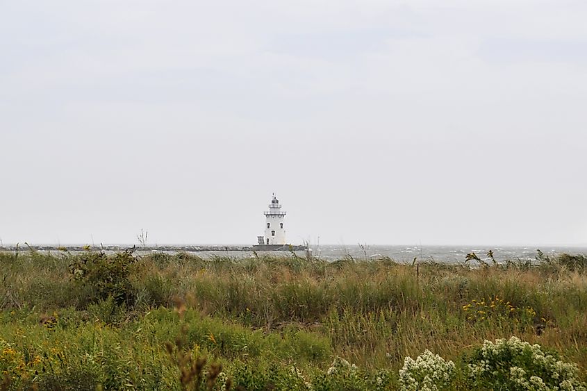 Saybrook Breakwater Light at the mouth of the Connecticut River