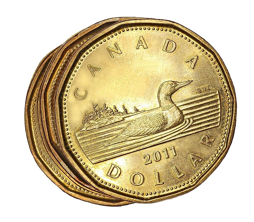 The Canadian one-dollar coin.
