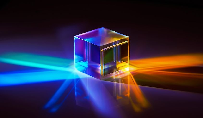 The light spectrum reflected from a crystal cube
