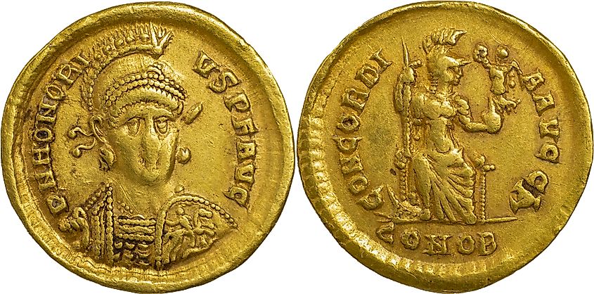 Roman gold coins. 