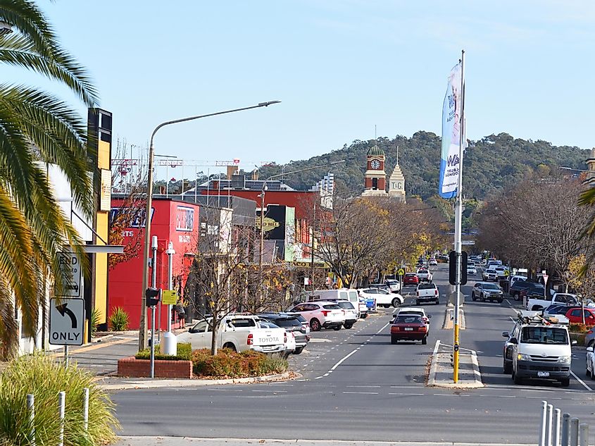Street view in Albury, New South Wales