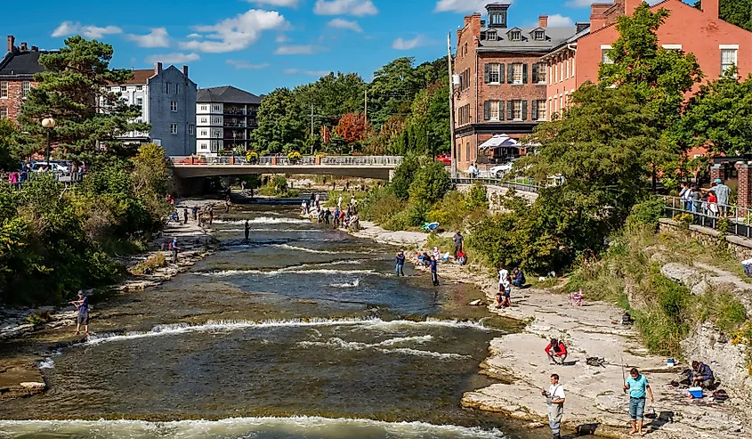 Ganaraska River in Port Hope, Ontario.