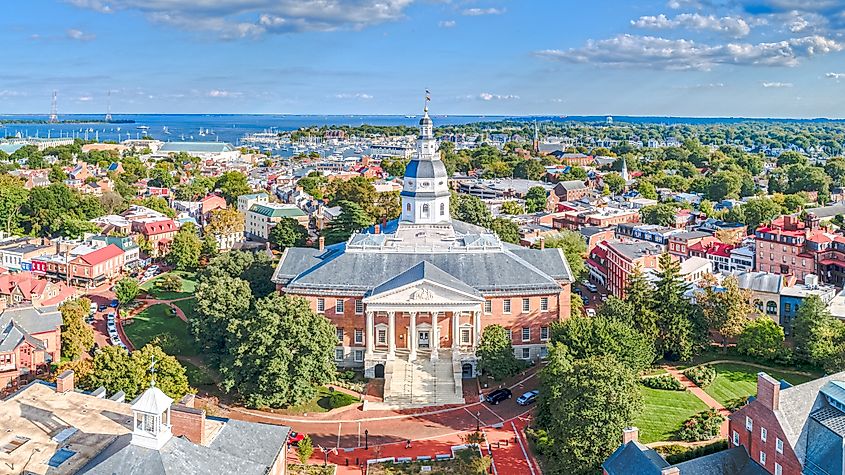Aerial view of Annapolis, Maryland.