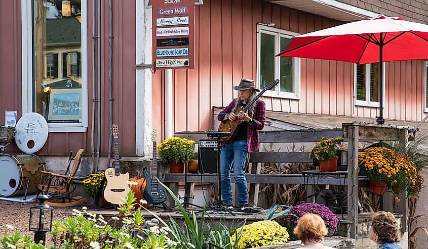 Live music is provided outdoors during the annual Skippack Days arts and crafts shopping event.