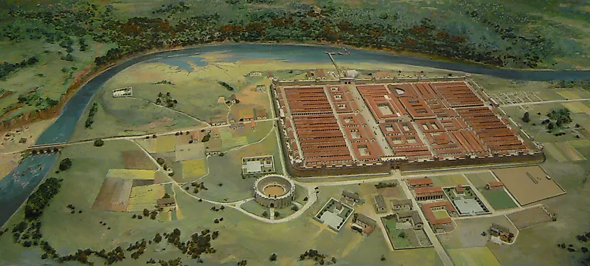 A map of a Roman encampment which became a community.