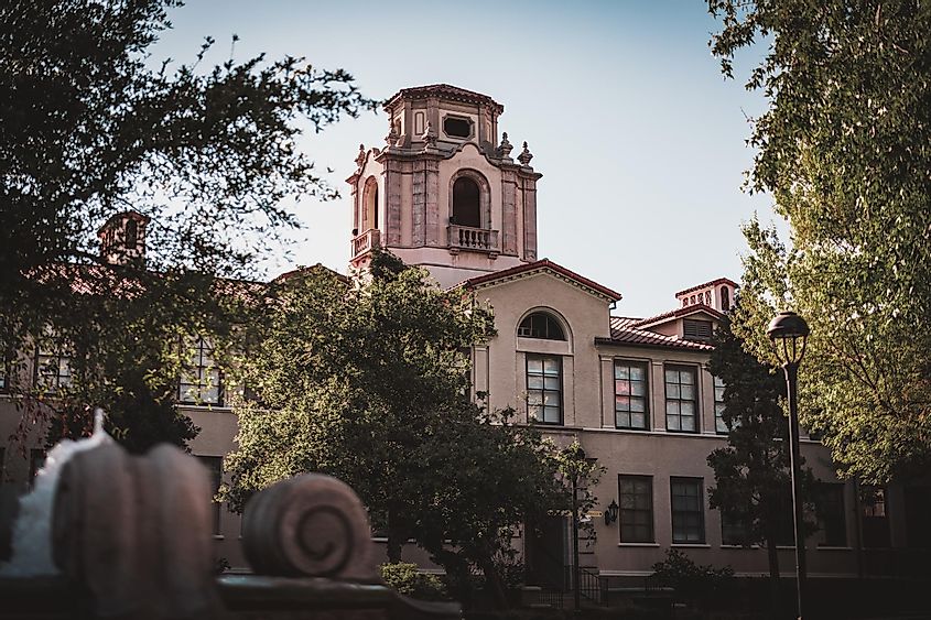 A beautiful exterior shot of Pomona College, Liberal arts college in Claremont, California