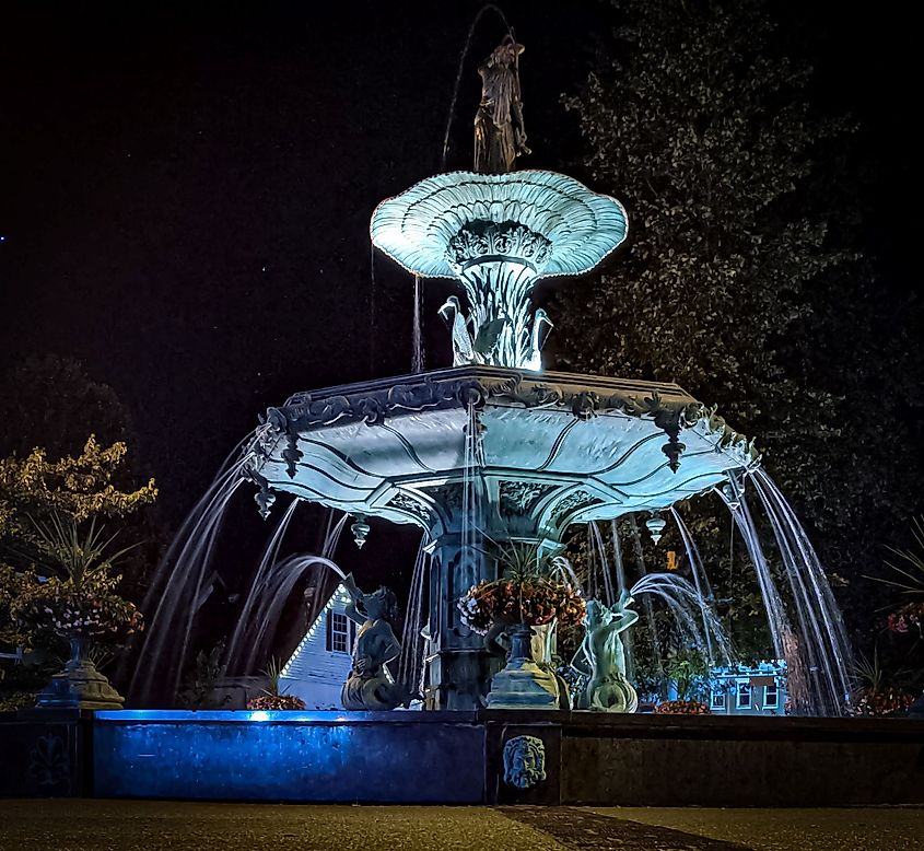 The beautiful Broadway Fountain in Madison, Indiana