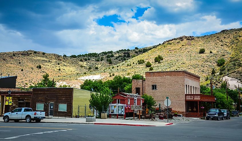 The downtown of Eureka, Nevada.