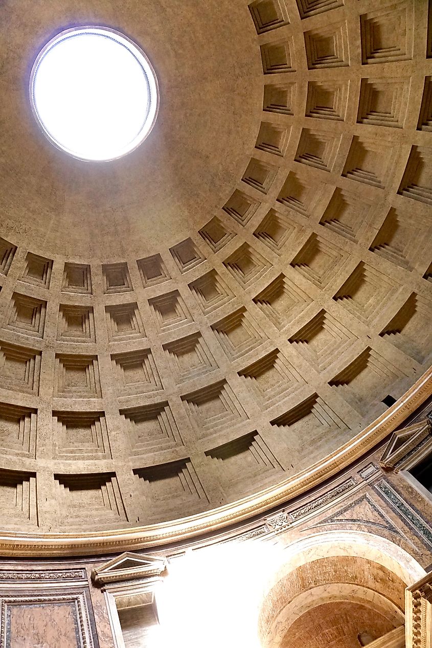 The Romans constructed the dome of the Pantheon in Rome from concrete.
