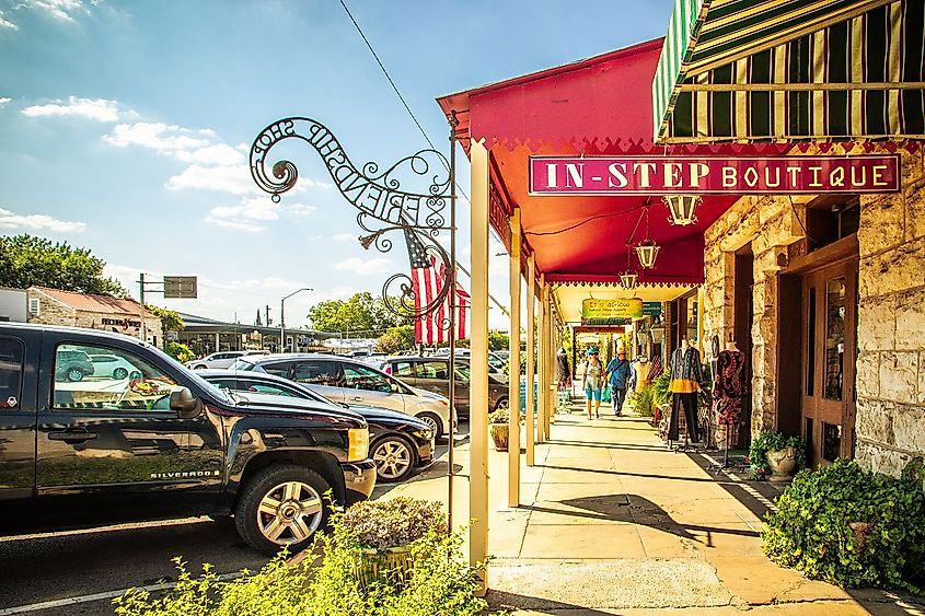 Street view in Fredericksburg, Texas,