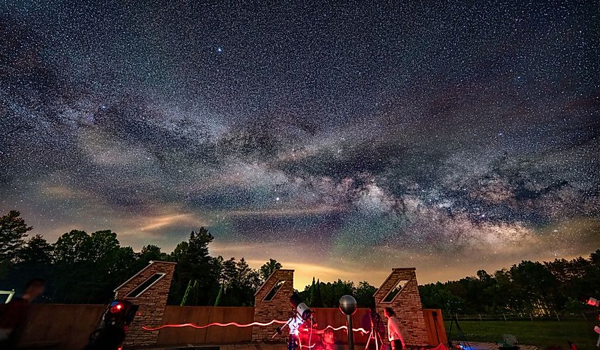 Star gazers photograph and observe the stars at John Glenn Astronomy Park, Logan, Ohio