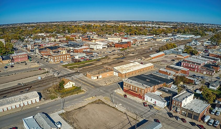 Aerial view of Columbus, Nebraska. Image credit Jacob via Adobe Stock. 