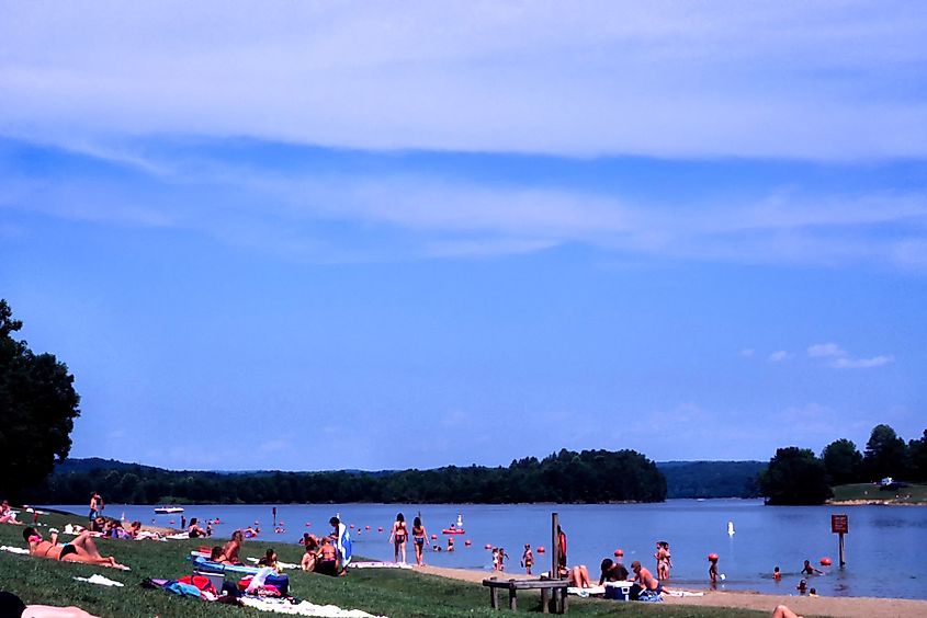 Summersville Lake beach at Summersville, West Virginia