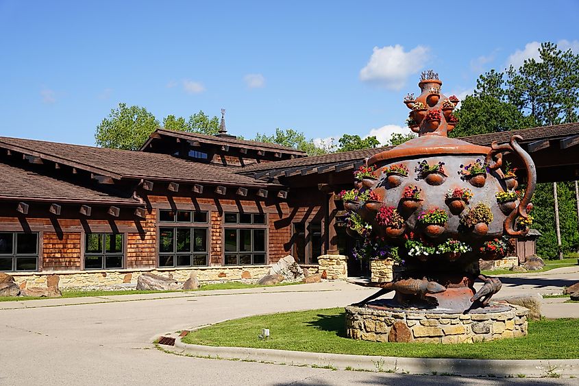 Garden statues sit on the property of the House on the Rock Alex Jordan estate.