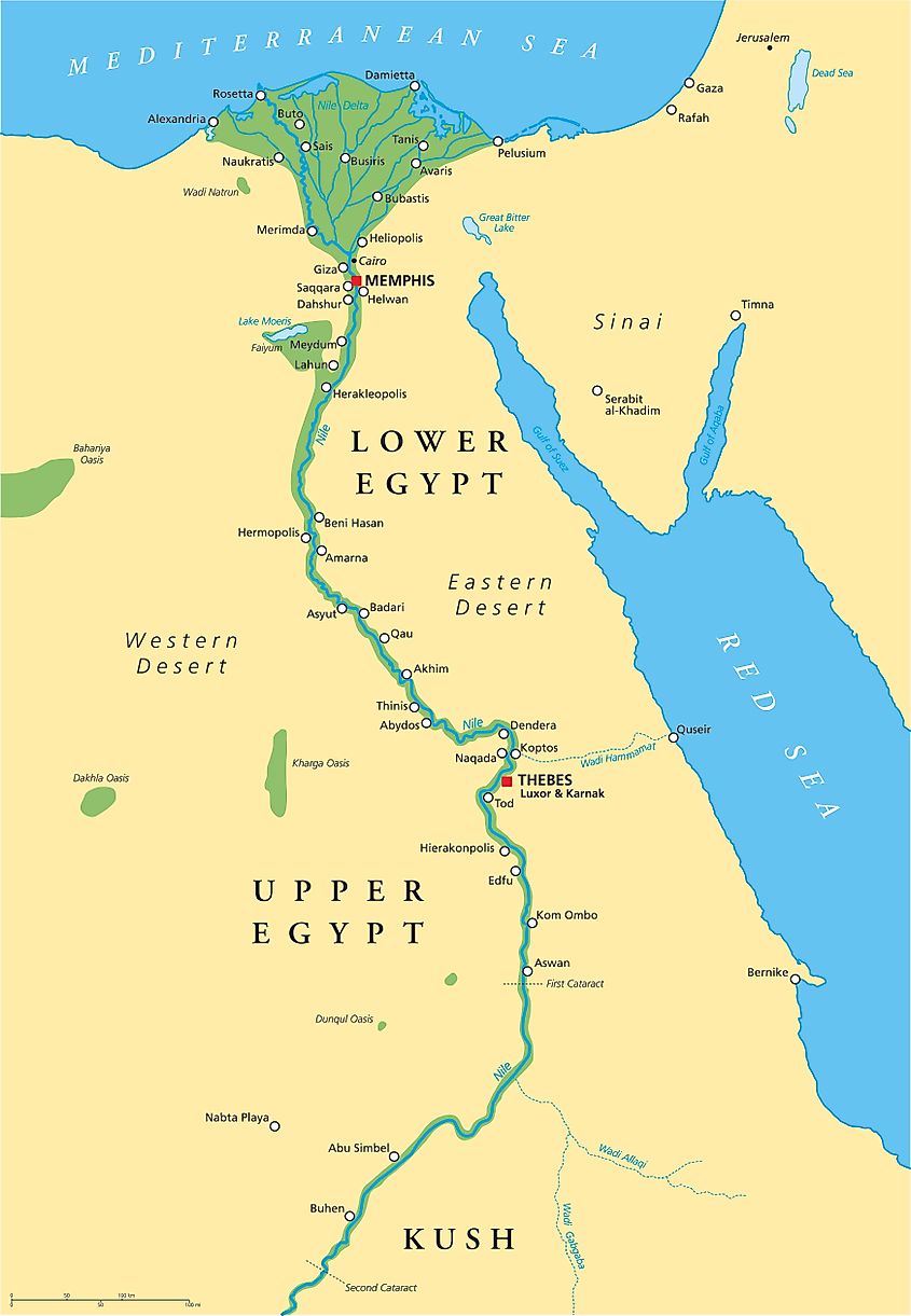 Historical map of Ancient Egypt 