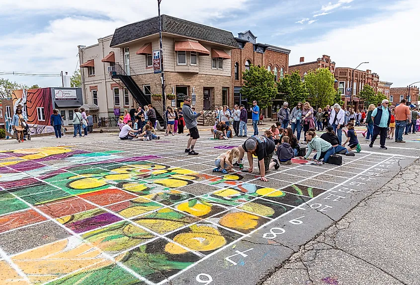 Chalk the Walk Event in Mount Vernon, Iowa