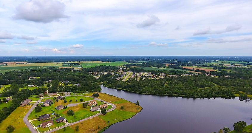 Aerial view of Loxley, Alabama