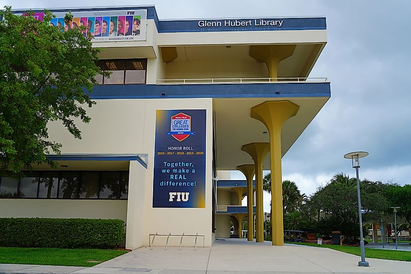 View of the Biscayne Bay Campus of Florida International University, part of the Florida State University system. Editorial credit: EQRoy / Shutterstock.com