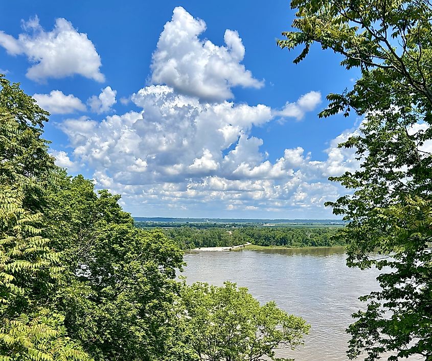 Overlook of the Mississippi River from above Hannibal, Missouri.