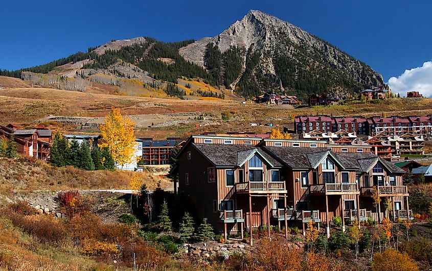 Beautiful homes on the hill near Crested butte in Colorado