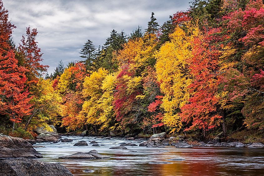 Long Lake, autumn color along the Raquette River