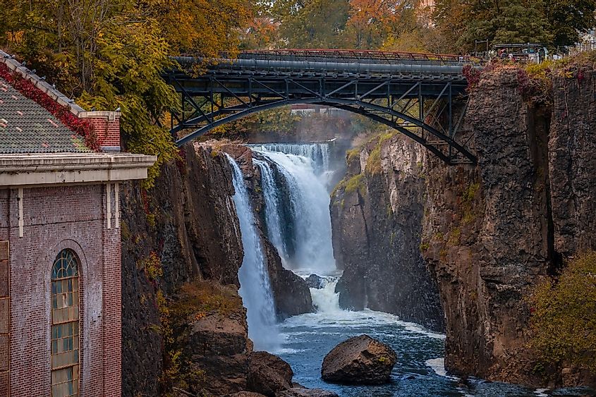 Waterfalls of Paterson Great Falls National Historical Park, New Jersey, in autumn