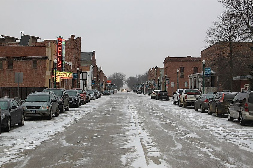 Downtown Dell Rapids in Winter