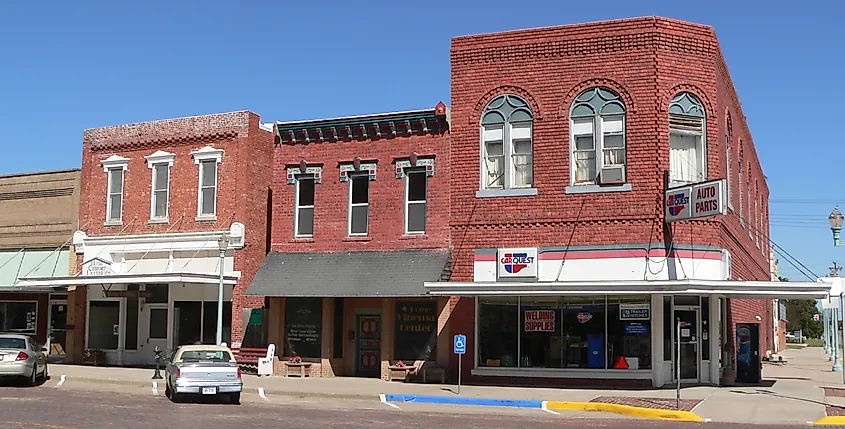 Historical buildings on Webster Street in Red Cloud, Nebraska.