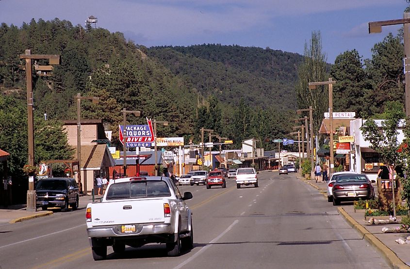 View of downtown Ruidoso in New Mexico.
