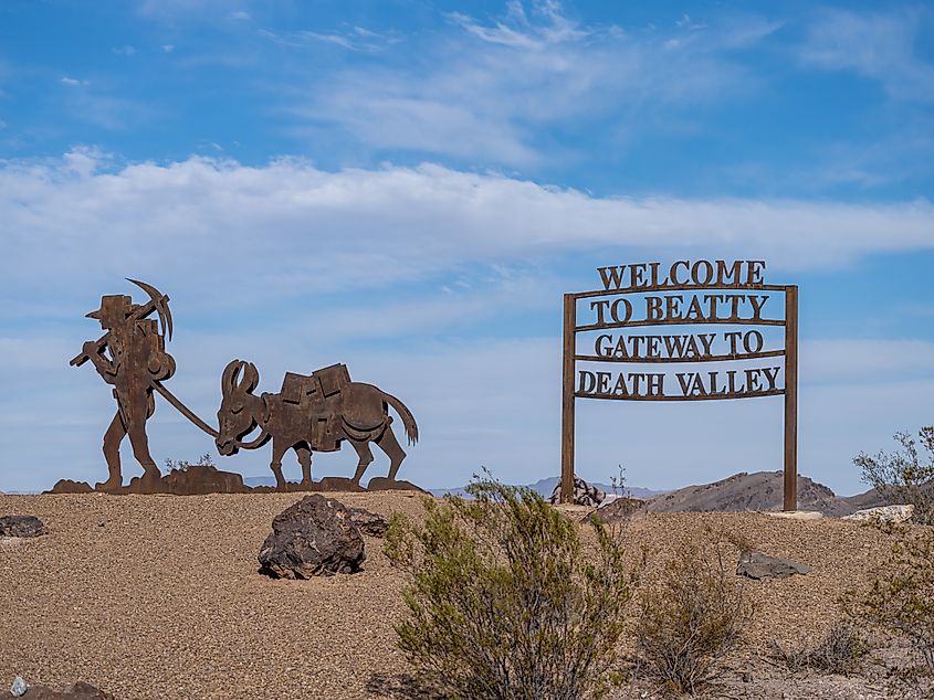 Welcome sign to Beatty, Nevada