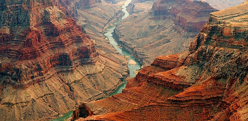 Aerial view Late afternoon in the Grand Canyon Arizona