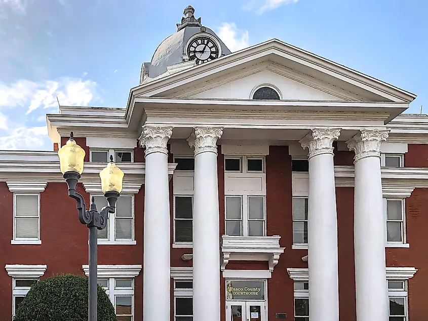 Small town Dade City, Pasco County's charming historic main street square courthouse