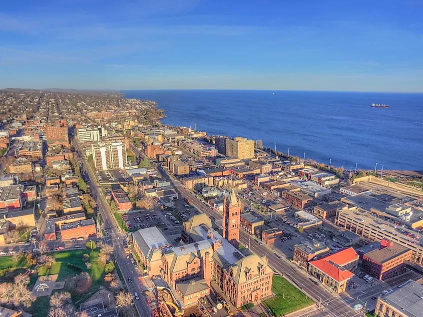 The skyline of Duluth, Minnesota.