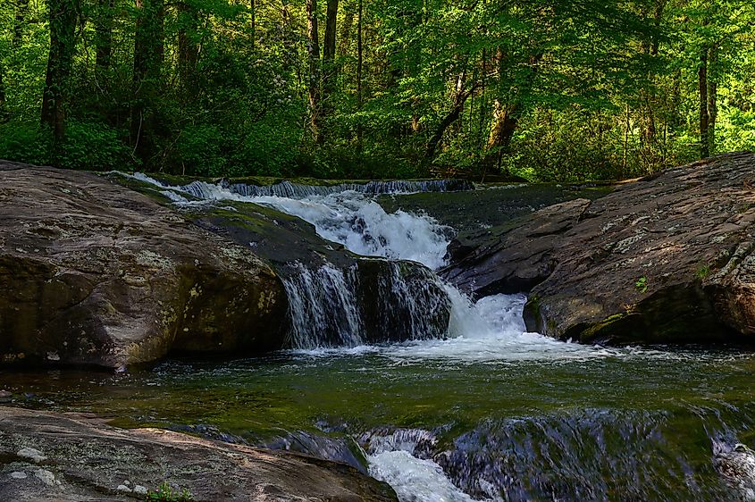 The upper falls at Dick's Creek Falls, near Clayton, Georgia.