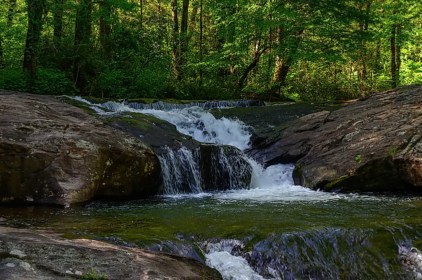 The upper falls at Dick's Creek Falls, near Clayton, Georgia.