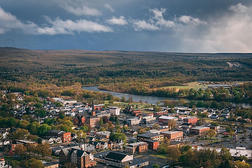 Aerial view of Port Jervis, New York.