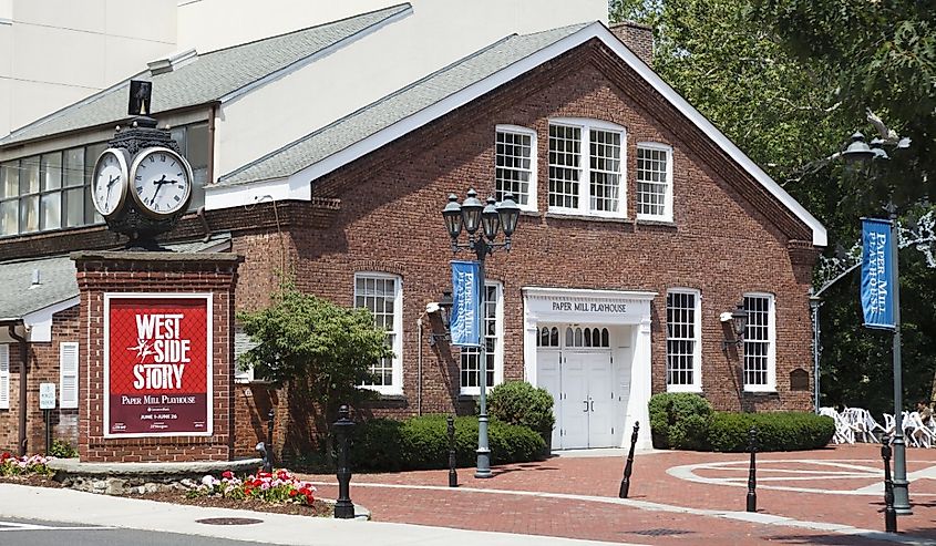 The Paper Mill Playhouse in Millburn New Jersey. This well known regional theater was founded in 1934. It is roughly 20 miles outside of Manhattan.