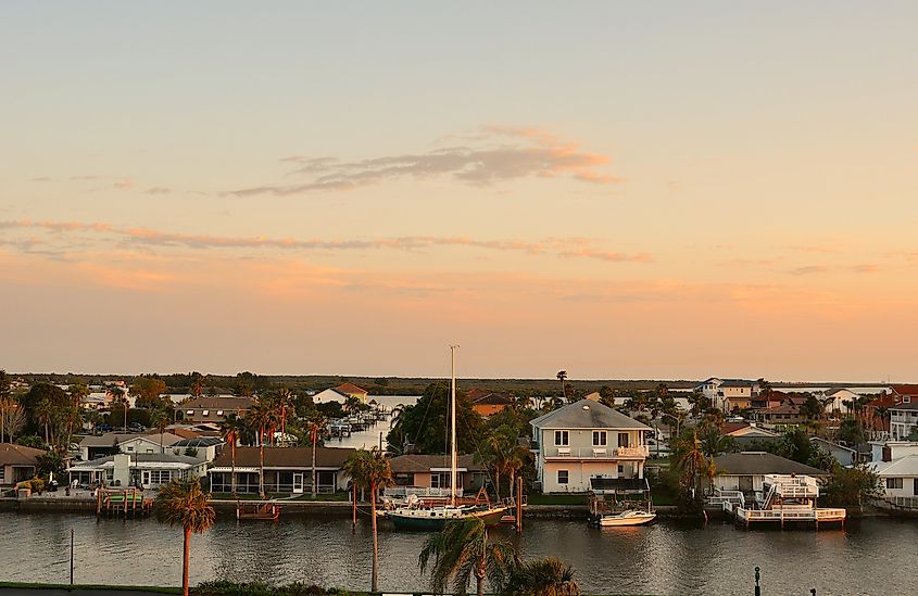 Cityscape of Hudson on the Florida Gulf Coast.