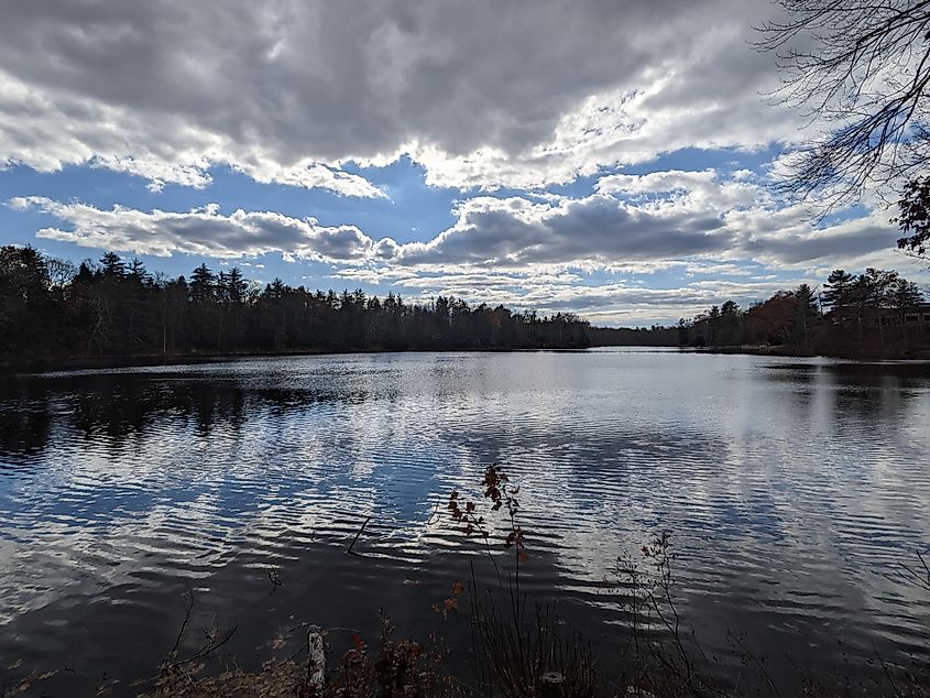 Lakeside view in Mount Pocono, Pennsylvania.