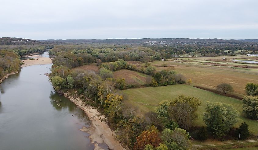 Overlooking the Meramec River in Wildwood, Missouri. Al Foster trail area