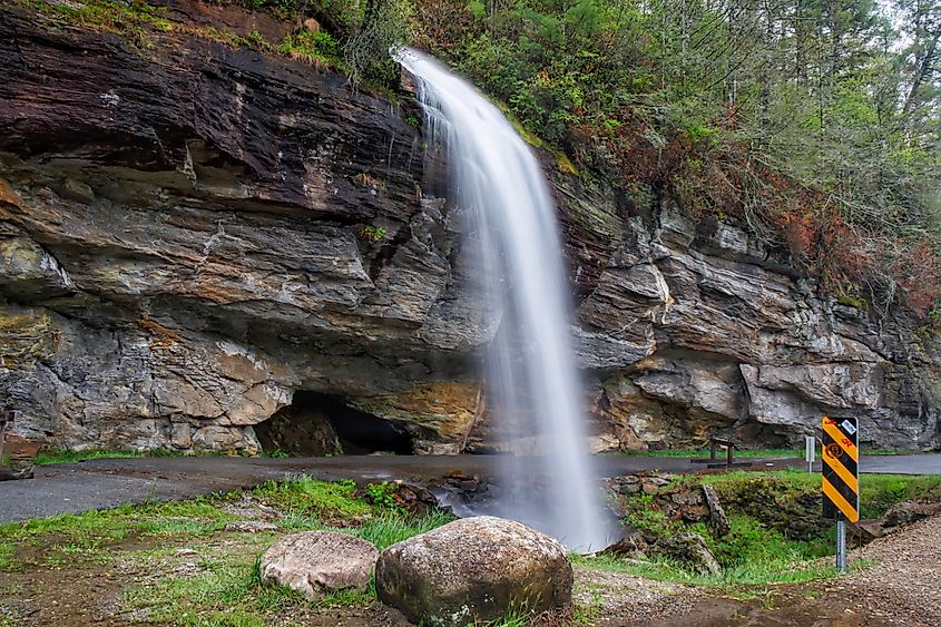 Bridal Veil Falls near Highlands in North Carolina.
