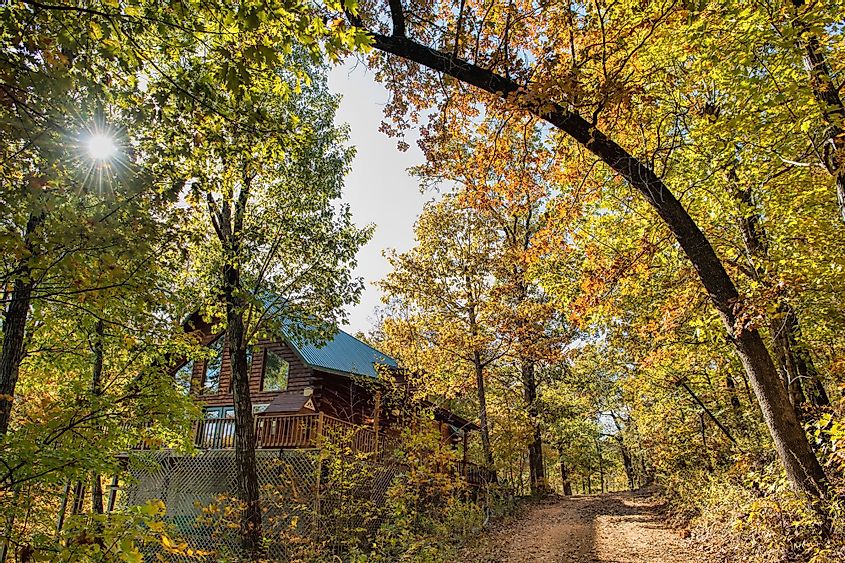 A beautiful log cabin in Arkansas Ozarks. 