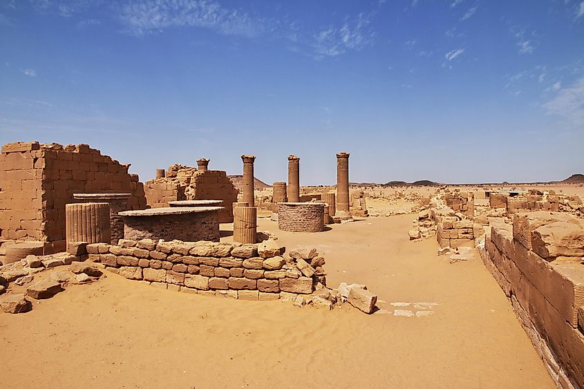 Kingdom Kush - the ruins of the Temple in the desert of the Sudan