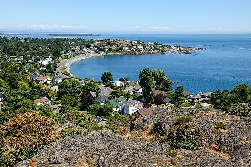 Aerial view of Oak Bay, British Columbia.