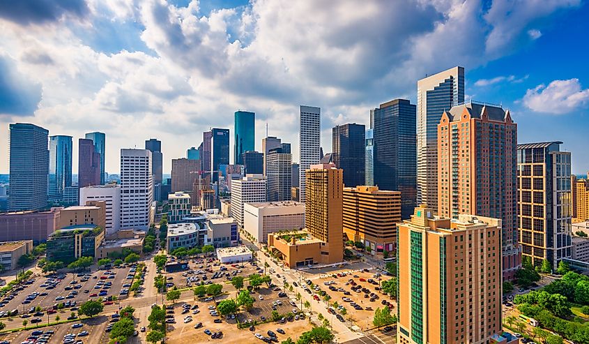 Houston, Texas, USA downtown city skyline.